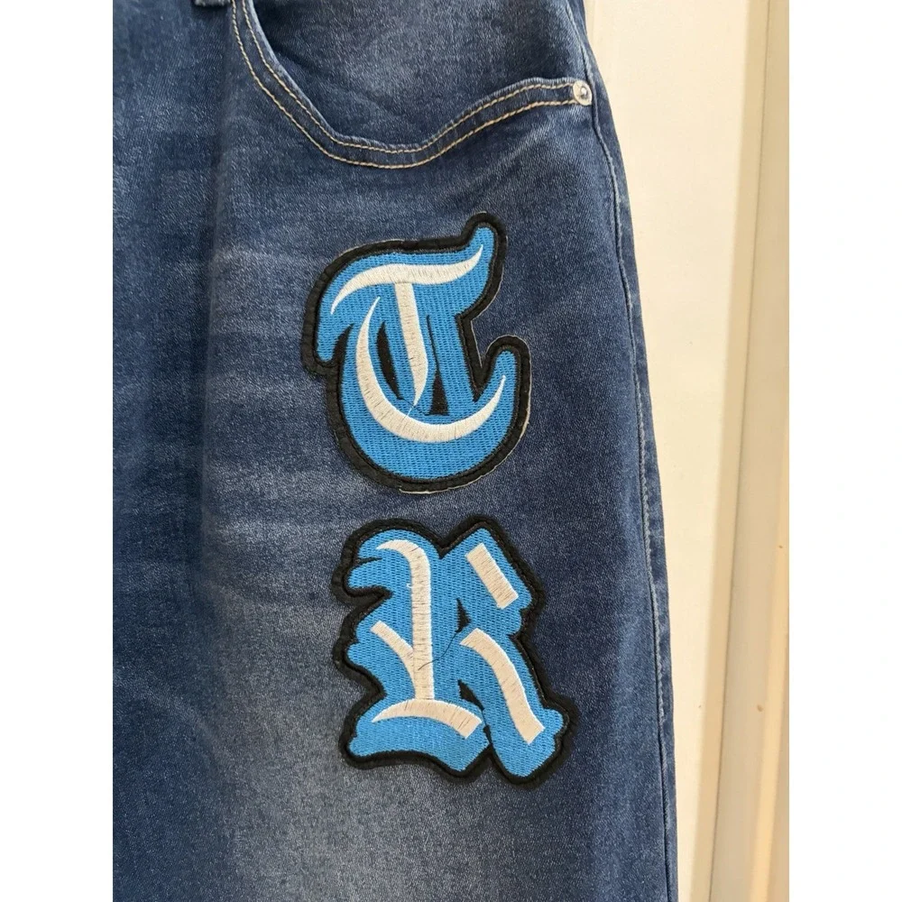 True Religion Jeans Mens 33X32 Blue Bobby Relaxed Baggy Embroidered NWT $184. 33